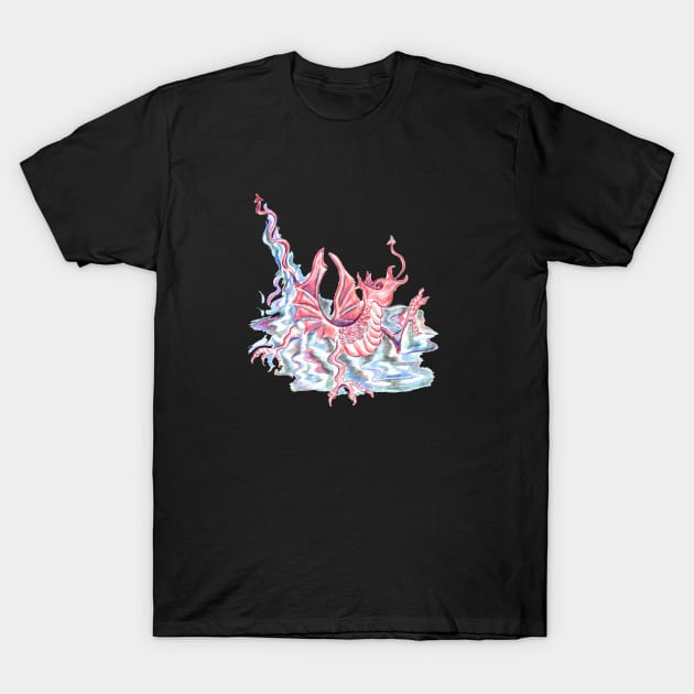 Dragon in Pool T-Shirt by Michelle Le Grand